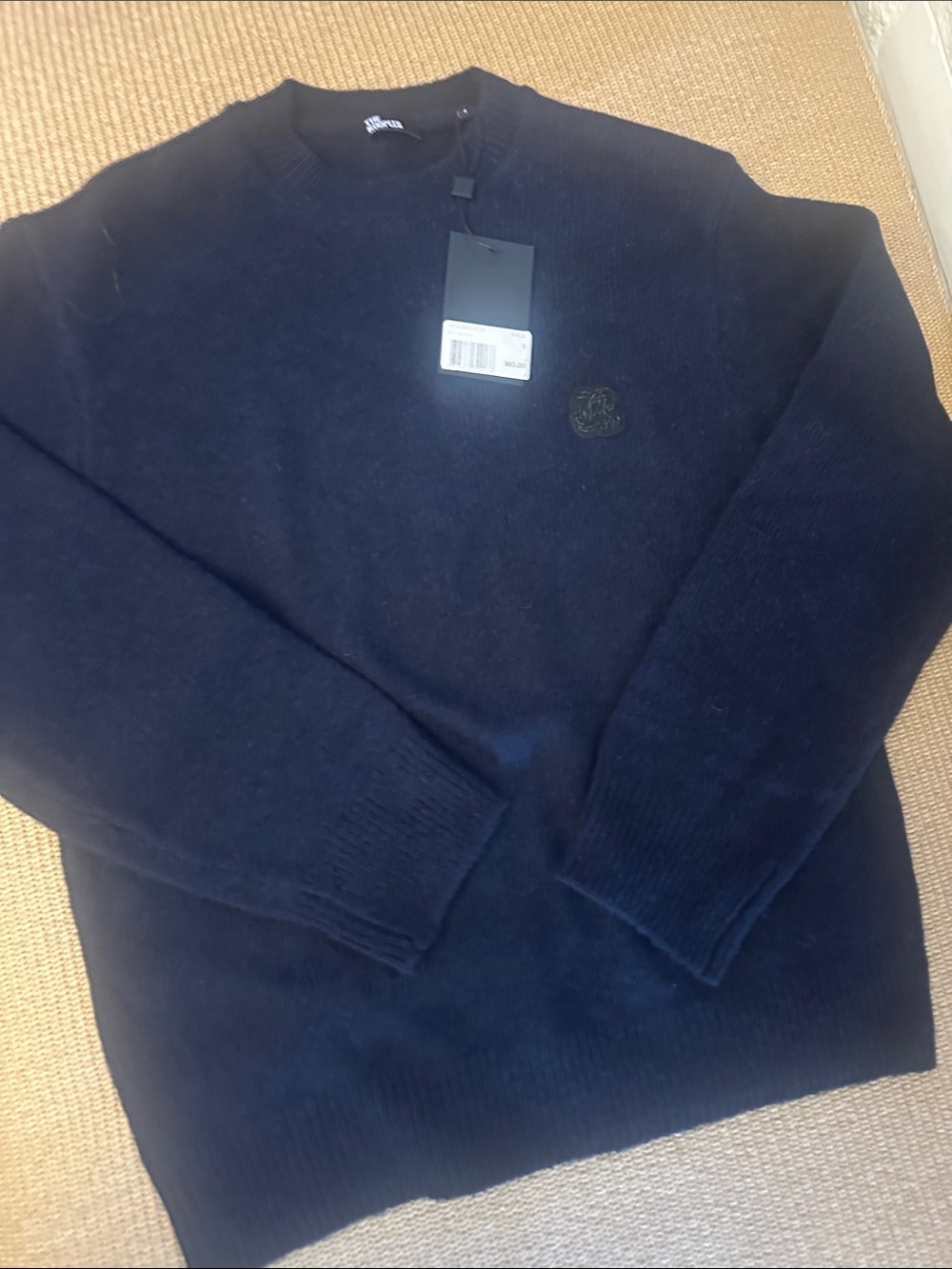 💜#71 BNWT The Kooples Navy Crewneck Sweater with Subtle Crest